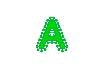 a letter green coronavirus floral font covid vector design element