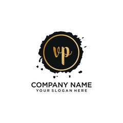 VP initial Handwriting logo vector template
