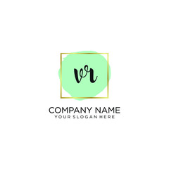 VR initial Handwriting logo vector template