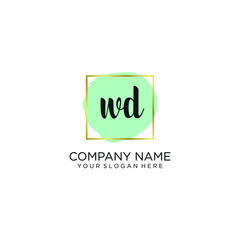 WD initial Handwriting logo vector template