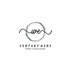 WE initial Handwriting logo vector template