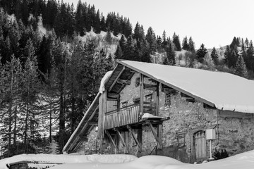 old barn in the mountains