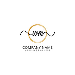 WM initial Handwriting logo vector template