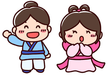 かわいい織姫と彦星
