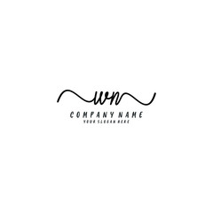 WN initial Handwriting logo vector template