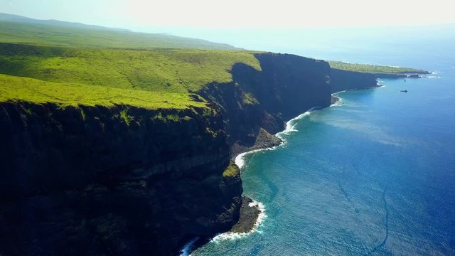 Lanai Island Hawaii, sea Cliffs of Molokai , seaside Drone shot