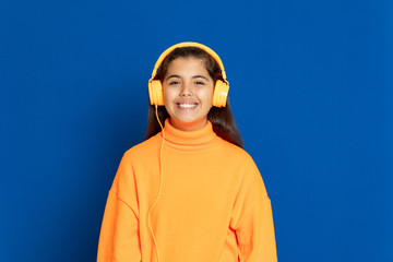 Preteen girl with yellow jersey