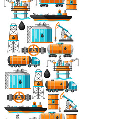 Seamless pattern with oil and petrol icons.