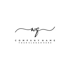 WQ initial Handwriting logo vector template