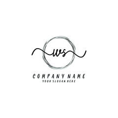 WS initial Handwriting logo vector template