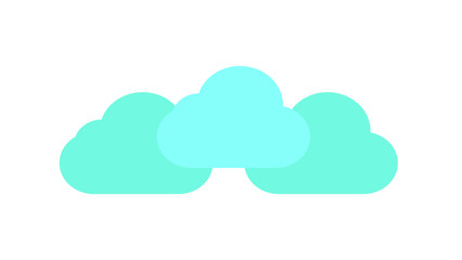 cloud symbol isolated on white background, blue clouds icon create from illustration