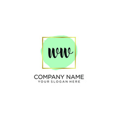 WW initial Handwriting logo vector template