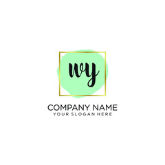 WY initial Handwriting logo vector template