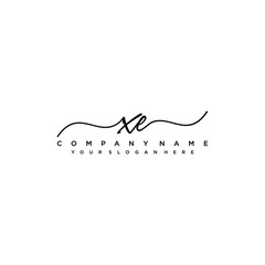 XE initial Handwriting logo vector template