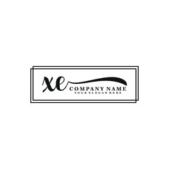 XE initial Handwriting logo vector template