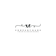 XE initial Handwriting logo vector template