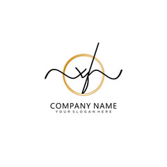 XF initial Handwriting logo vector template