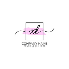 XK initial Handwriting logo vector template