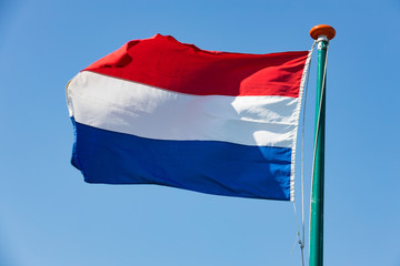 Flagge der Niederlande im Wind