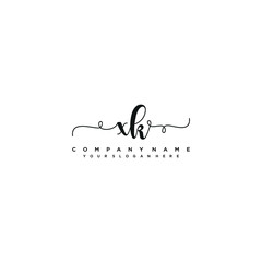 XK initial Handwriting logo vector template