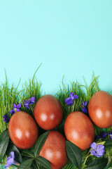 Easter Eggs on a green grass