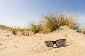The lost sunglasses on the beach