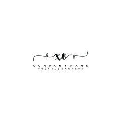 XO initial Handwriting logo vector template