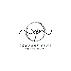 XP initial Handwriting logo vector template