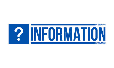 blue information stamp with question sign
