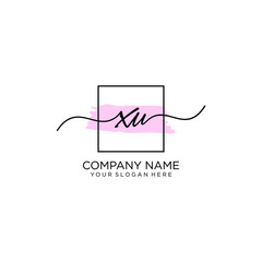 XU initial Handwriting logo vector template