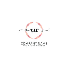 XU initial Handwriting logo vector template