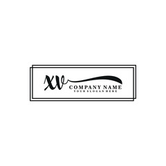 XV initial Handwriting logo vector template