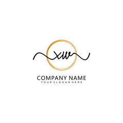XW initial Handwriting logo vector template