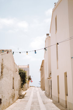 Empty street in Tabarca, Alicante, Spain