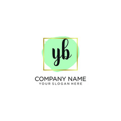 YB initial Handwriting logo vector template