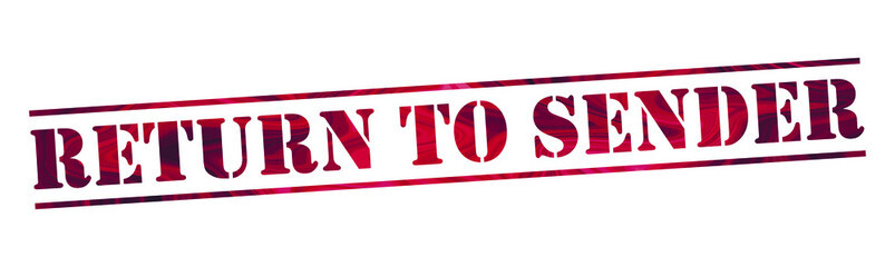 return to sender Vector stamp. White isolated