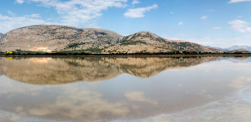 View of the salt lake on a sunny day (Missolonghi lagoon, Greece)