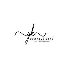 YK initial Handwriting logo vector template