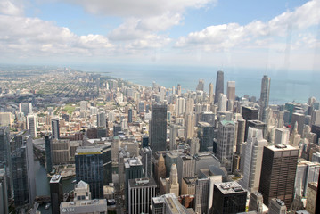Fototapeta na wymiar Vista aérea de la ciudad de Chicago, Estado Unidos