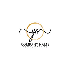 YN initial Handwriting logo vector template