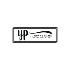 YP initial Handwriting logo vector template