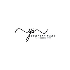 YS initial Handwriting logo vector template