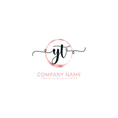 YT initial Handwriting logo vector template