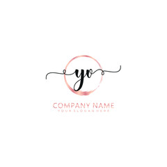 YV initial Handwriting logo vector template