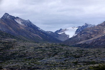 Skagway, Alaska / USA - August 12, 2019: White Pass landscape view, Skagway, Alaska, USA