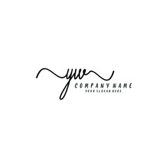 YW initial Handwriting logo vector template