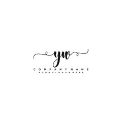 YW initial Handwriting logo vector template