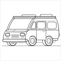 special transport contour, coloring, isolated object on a white background, vector illustration,