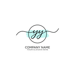 YY initial Handwriting logo vector template