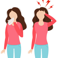 Coronavirus symptoms 2019-nCov infographic novel vector illustration concept. Flu outbreak and Covid-19 influenza as dangerous flu strain cases as a pandemic. Asian ncov corona virus.